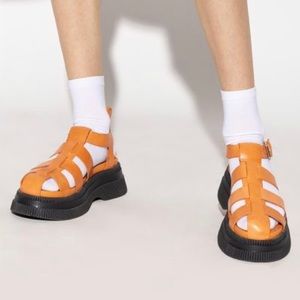 Ganni Creeper platform in Tan